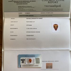 Peervorm spessartien mandarijn granaat