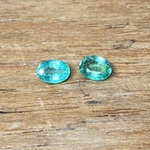 Set of 2 small neon green Paraiba tourmalines