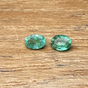 Set of 2 small neon green Paraiba tourmalines