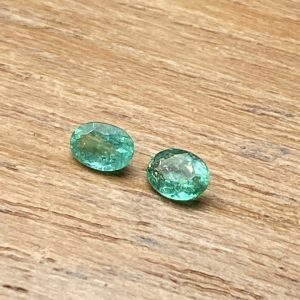 Set of 2 small neon green Paraiba tourmalines
