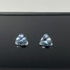 Set of 2 trilliant cut pale blue aquamarines