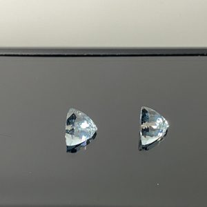 Set of 2 trilliant cut pale blue aquamarines