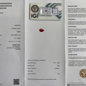 Rode beryl met certificaat