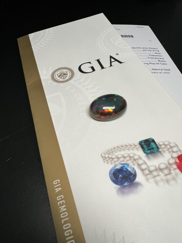 GIA certified black opal