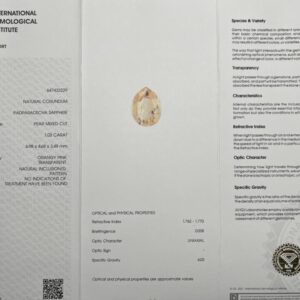 Natuurlijke Padparadscha saffier