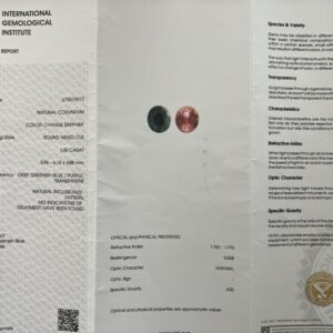 Natuurlijke kleurveranderende saffier